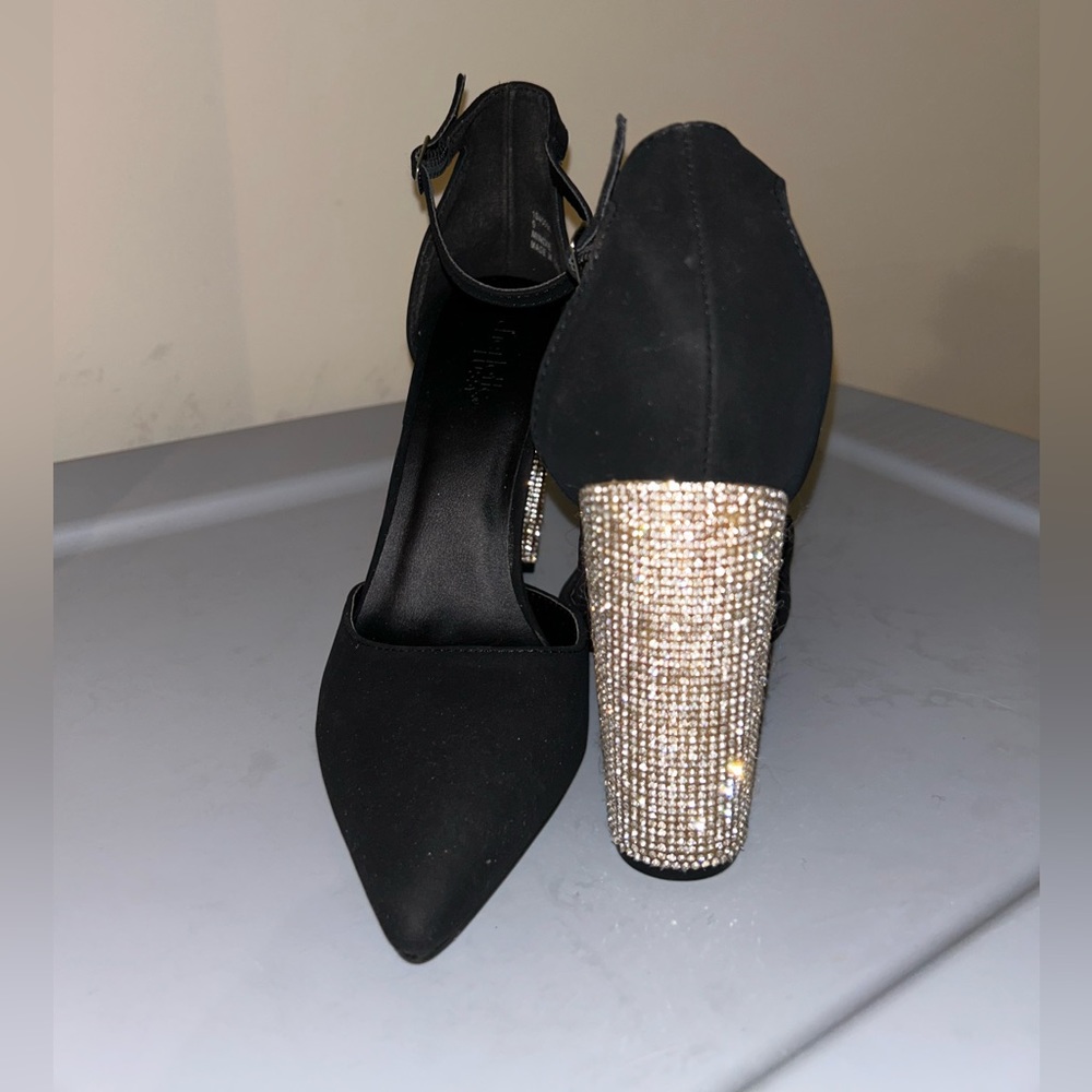 Rhinestone Chunky Heel/Pointy Toe Pumps (NWOT)